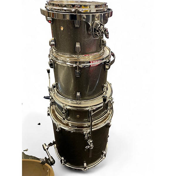 Used Ludwig 5 Piece ELEMENT EVOLUTION Silver Sparkle Drum Kit