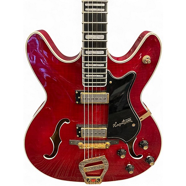 Used Hagstrom VIKING II TRANS RED Hollow Body Electric Guitar
