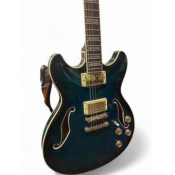 Used Ibanez AS93 Artcore Blue Burst Hollow Body Electric Guitar