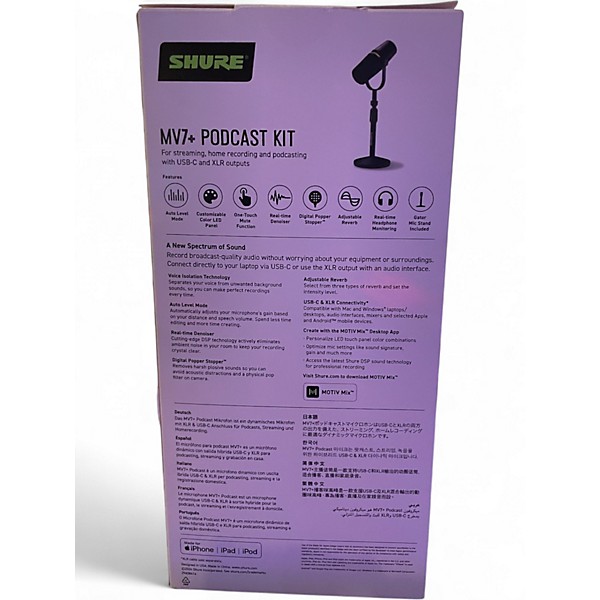 Used Shure MV7+ Podcast Kit Dynamic Microphone