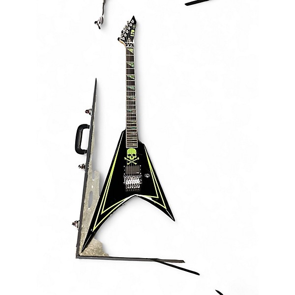 Used 2021 ESP LTD Alexi 600 Greeny Alexi Laiho Signature Green Skull & Stripes Solid Body Electric Guitar