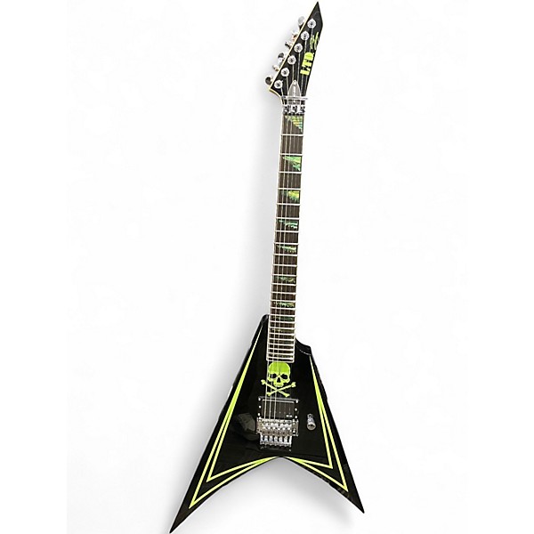 Used 2021 ESP LTD Alexi 600 Greeny Alexi Laiho Signature Green Skull & Stripes Solid Body Electric Guitar