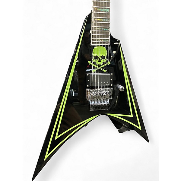 Used 2021 ESP LTD Alexi 600 Greeny Alexi Laiho Signature Green Skull & Stripes Solid Body Electric Guitar