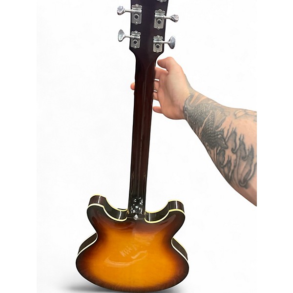 Vintage 1960s Yamaha SA-30T 2 Tone Sunburst Hollow Body Electric Guitar