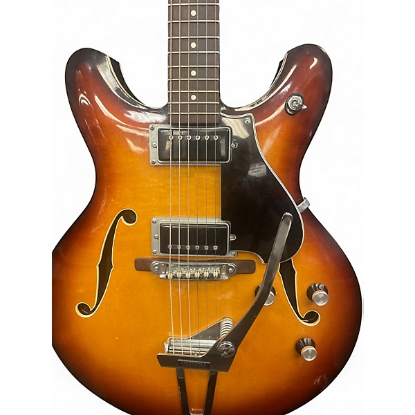 Vintage 1960s Yamaha SA-30T 2 Tone Sunburst Hollow Body Electric Guitar