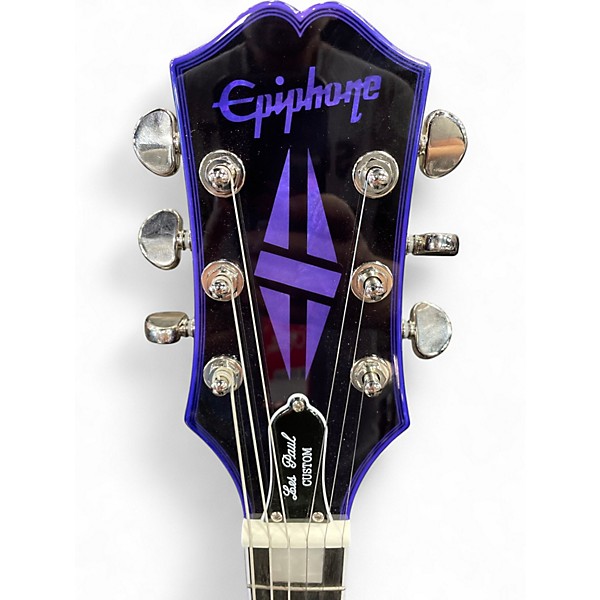 Used Epiphone WIDOW LES PAUL CUSTOM Trans Purple Solid Body Electric Guitar