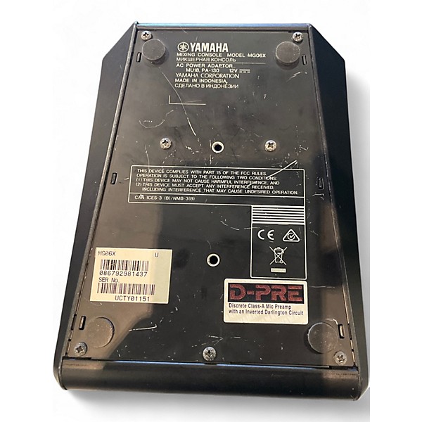 Used Yamaha MG06X Unpowered Mixer