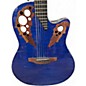 Used Ovation CE44P Celebrity Blue Transparent Quilt Acoustic Electric Guitar