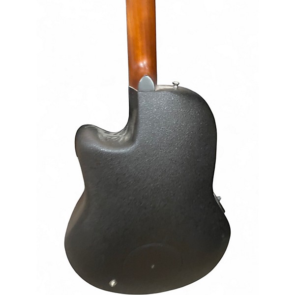 Used Ovation CE44P Celebrity Blue Transparent Quilt Acoustic Electric Guitar