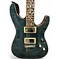 Used Schecter Guitar Research Diamond Series Classic Trans Blue Green Solid Body Electric Guitar