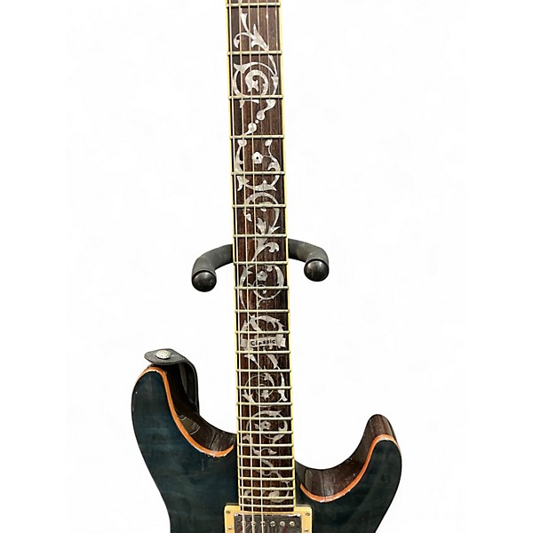 Used Schecter Guitar Research Diamond Series Classic Trans Blue Green Solid Body Electric Guitar