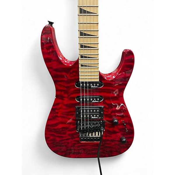 Used Jackson JS34Q Dinky DKAM Transparent Red Solid Body Electric Guitar