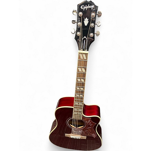 Used Epiphone Hummingbird Red Acoustic Guitar