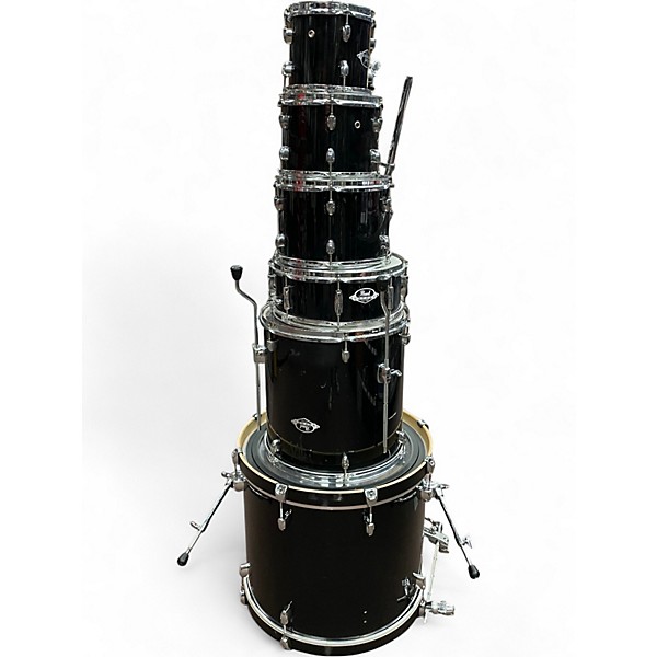 Used Pearl 6 Piece Export Black Drum Kit