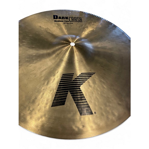 Used Zildjian 18in K Medium Dark Thin Crash Cymbal