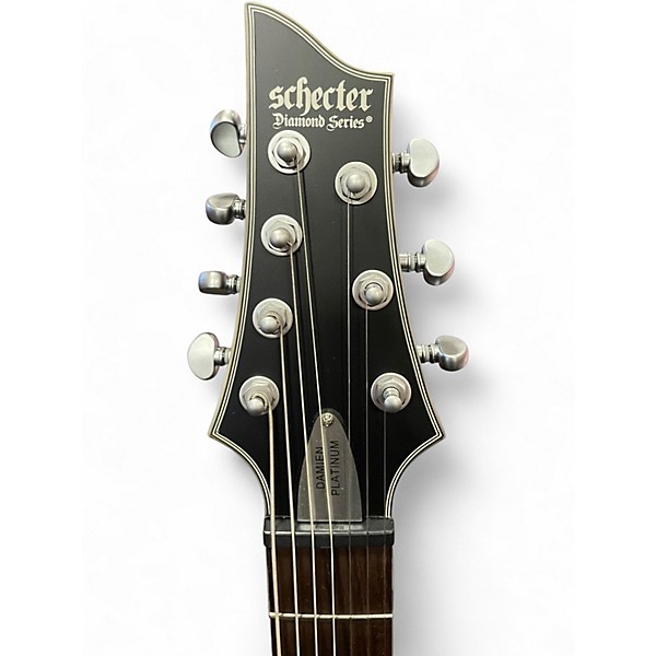 Used Schecter Guitar Research Damien Platinum Black Solid Body Electric Guitar