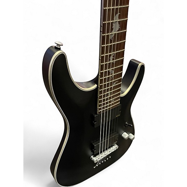 Used Schecter Guitar Research Damien Platinum Black Solid Body Electric Guitar