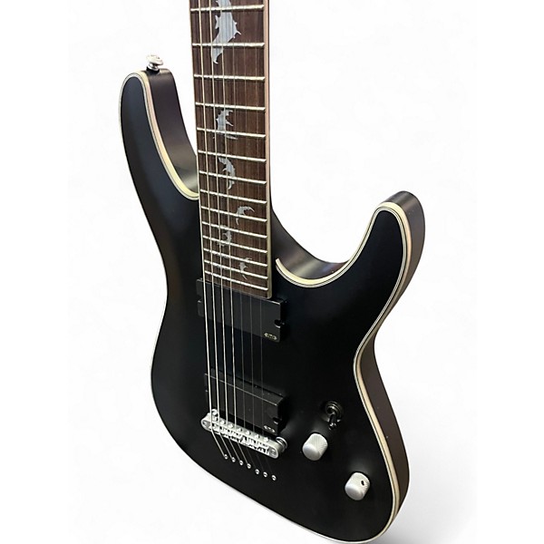 Used Schecter Guitar Research Damien Platinum Black Solid Body Electric Guitar