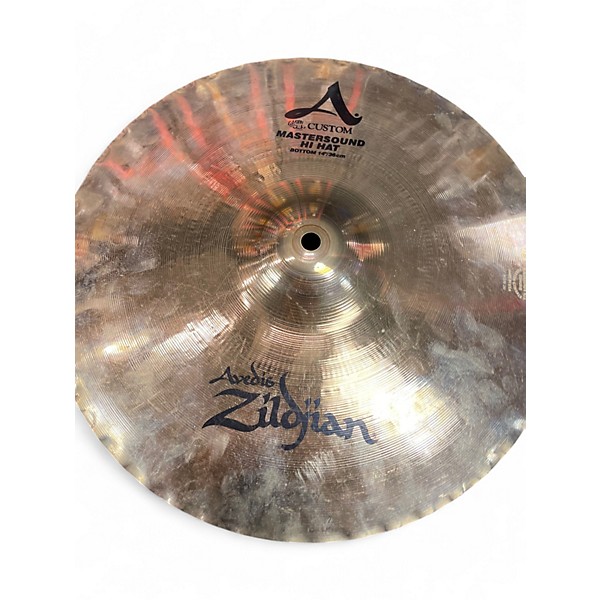 Used Zildjian 14in A Custom Mastersound Hi Hat Pair Cymbal