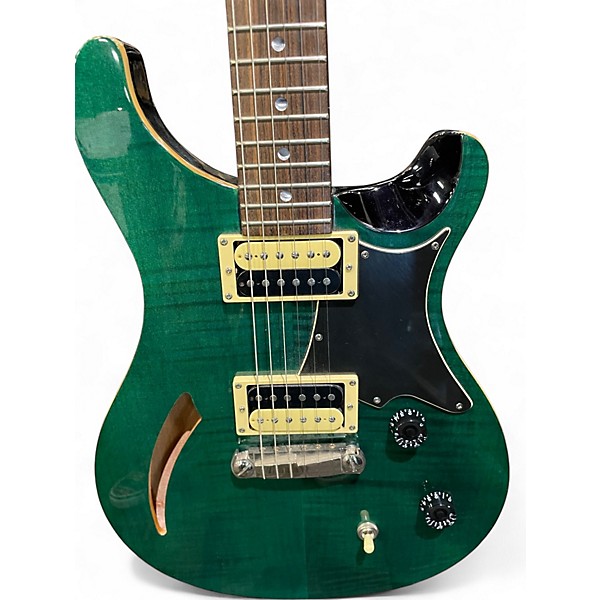 Used PRS CMSH SE Custom Green Hollow Body Electric Guitar