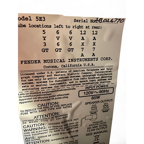 Used Fender Custom Shop Limited Edition 50th Anniversary '57 Deluxe Tube Guitar Combo Amp