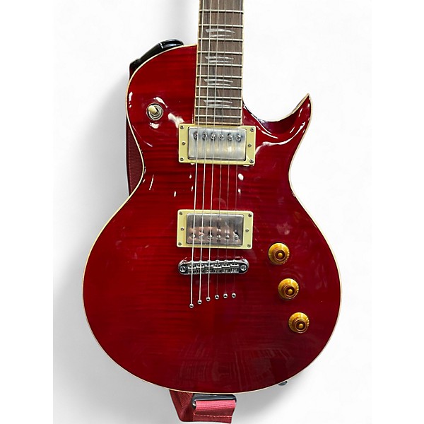 Used Mitchell MS450 Flame Red Solid Body Electric Guitar