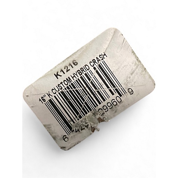 Used Zildjian 16in K Custom Hybrid Crash Cymbal