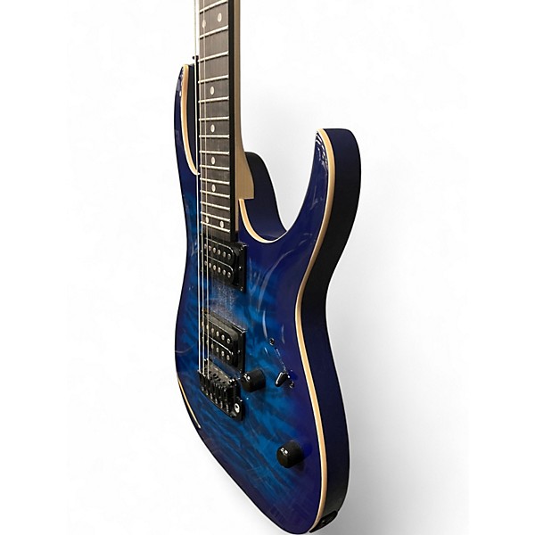 Used Ibanez GRG120QASP Transparent Blue Gradation Solid Body Electric Guitar