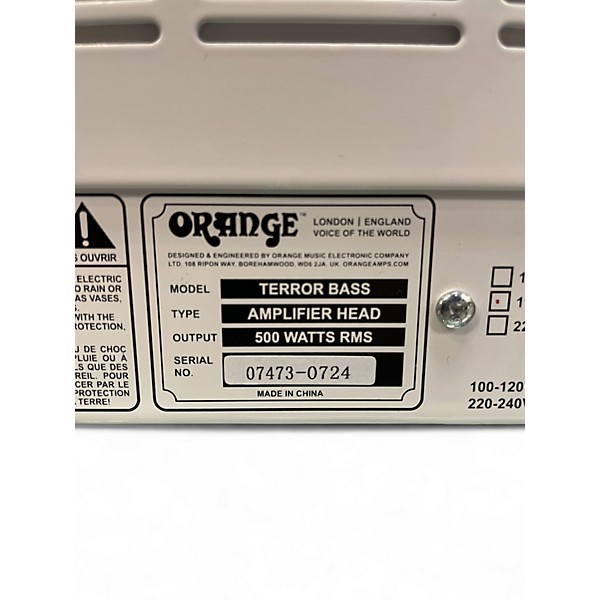 Used Orange Amplifiers BT500H Bass Terror 500W Tube Bass Amp Head