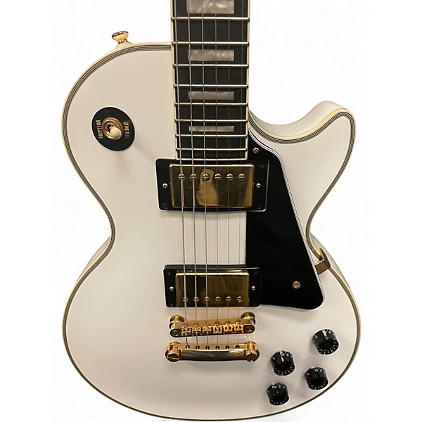 Used Epiphone Les Paul Custom Alpine White Solid Body Electric Guitar
