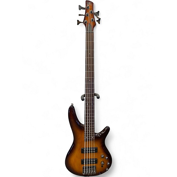Used Ibanez SR375F 5 String Brown Burst Electric Bass Guitar