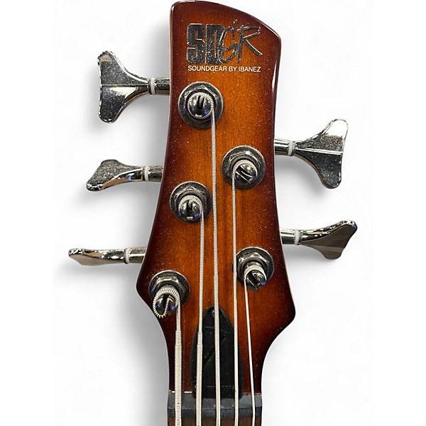 Used Ibanez SR375F 5 String Brown Burst Electric Bass Guitar