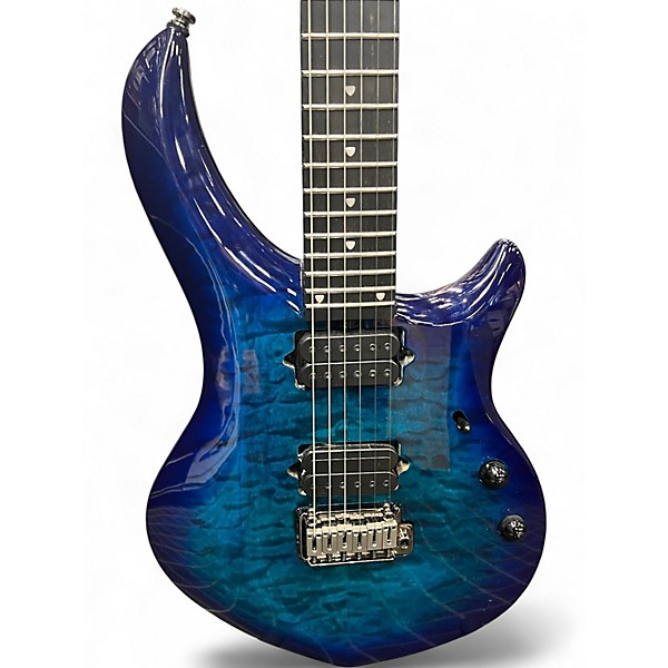 Used Sterling by Music Man MAJ200X Blue Burst Solid Body Electric Guitar
