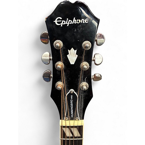 Used Epiphone Hummingbird Pro 2 Tone Sunburst Acoustic Electric Guitar