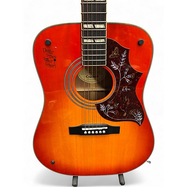 Used Epiphone Hummingbird Pro 2 Tone Sunburst Acoustic Electric Guitar