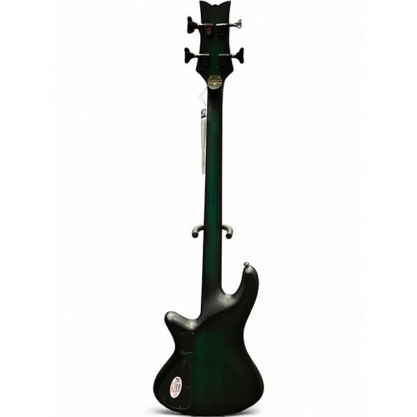 Used Schecter Guitar Research Stiletto Studio 4 Green Electric Bass Guitar