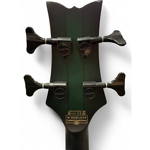 Used Schecter Guitar Research Stiletto Studio 4 Green Electric Bass Guitar