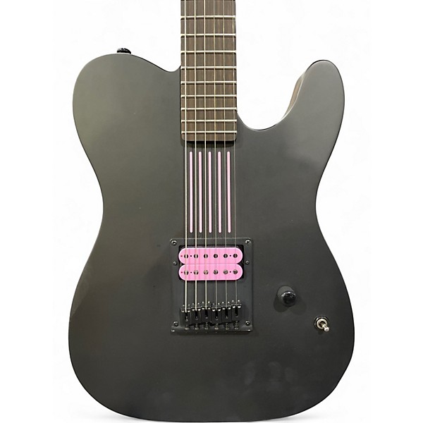 Used Schecter Guitar Research Diamond Series Machine Gun Kelly telecaster black with pink stripes Solid Body Electric Guitar