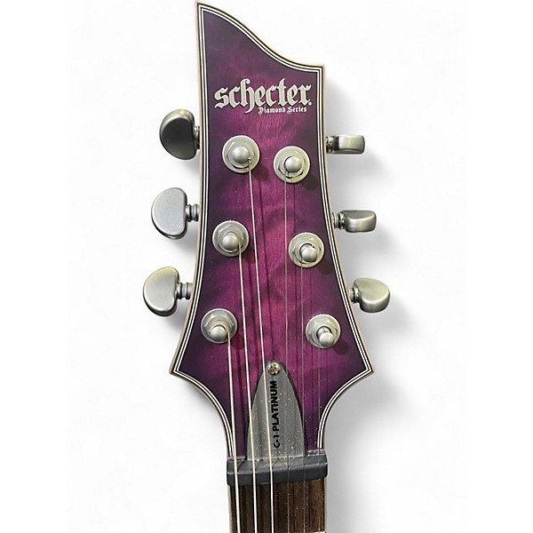 Used Schecter Guitar Research C1 Platinum Purple Burst Solid Body Electric Guitar