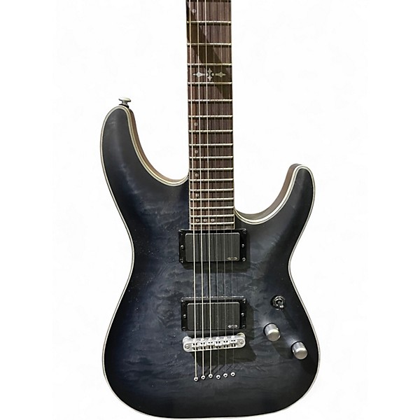 Used Schecter Guitar Research C1 Platinum TRANSLUCENT BLACK Solid Body Electric Guitar