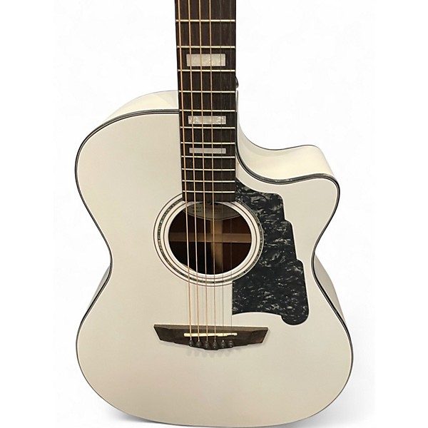 Used D'Angelico Premiere Gramercy Grand Auditorium White Acoustic Electric Guitar