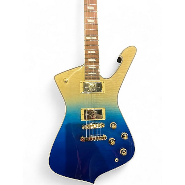 Used Ibanez iceman IC420fm blue fade Solid Body Electric Guitar