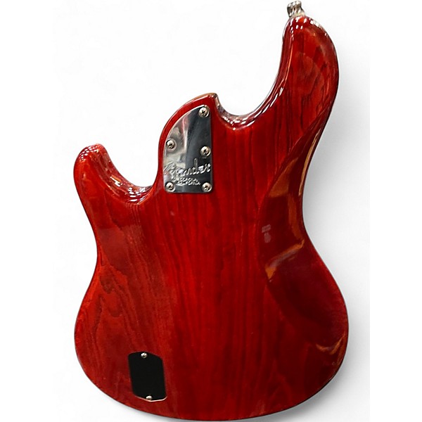 Used Fender American Deluxe Dimension Bass IV Trans Red Electric Bass Guitar