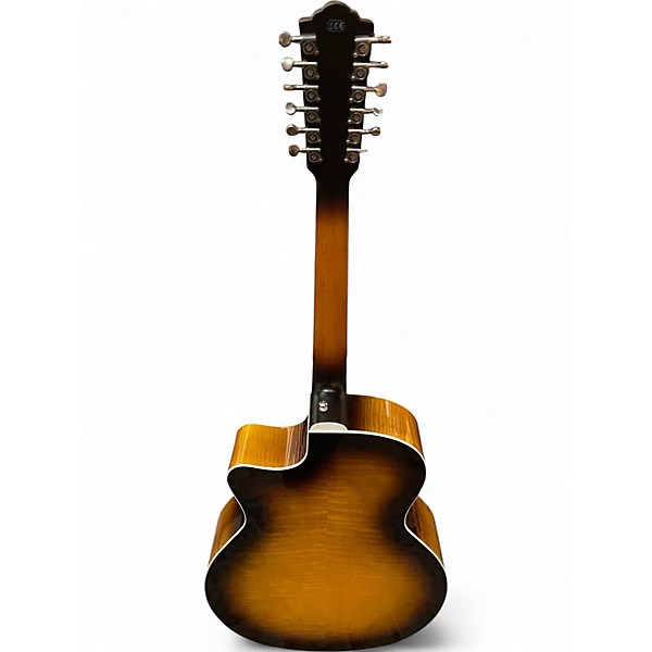 Used Guild f 2512 CE DELUXE 2 Color Sunburst 12 String Acoustic Guitar