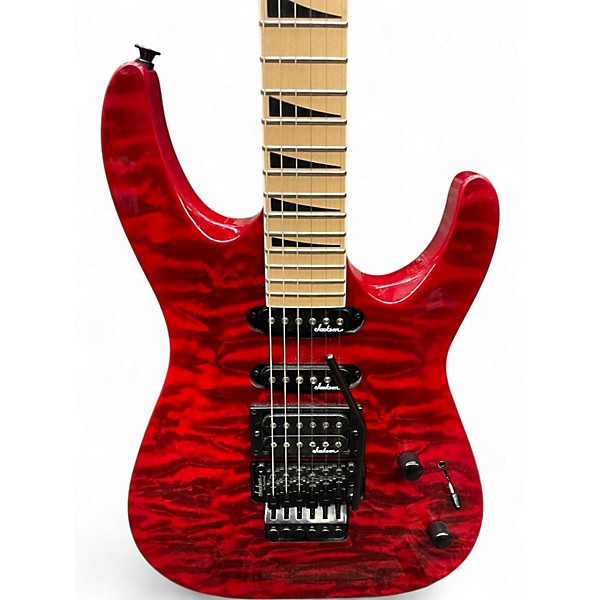 Used Jackson JS34Q Dinky Trans Red Solid Body Electric Guitar
