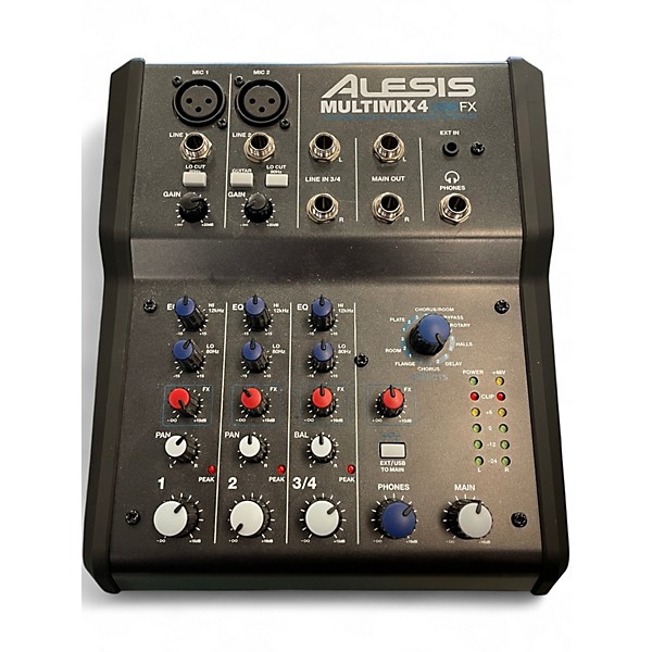 Used Alesis MultiMix 4 USB FX 4-Channel Unpowered Mixer