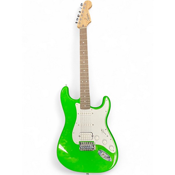 Used Squier Standard Stratocaster Apple Green Solid Body Electric Guitar