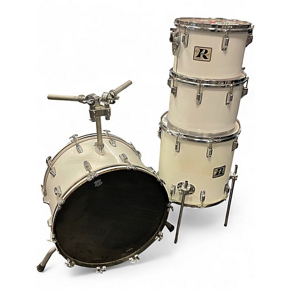 Vintage 1970s Rogers 4 Piece BIG R 4 Piece white Drum Kit