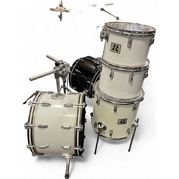 Vintage 1970s Rogers 4 Piece BIG R 4 Piece white Drum Kit