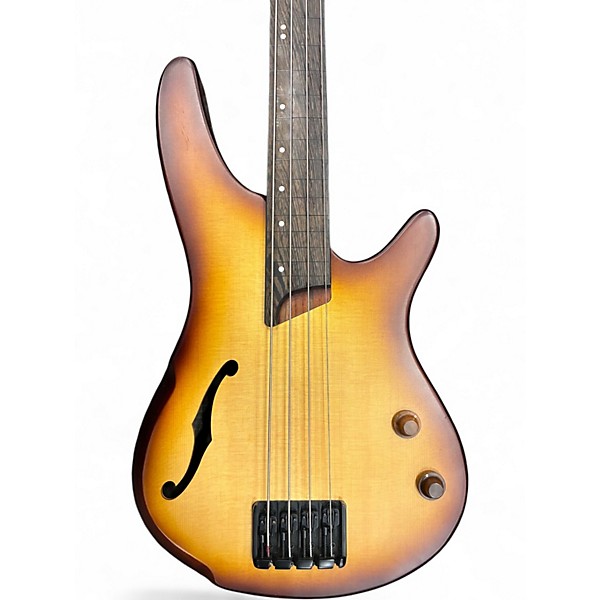 Used 2022 Ibanez SRH500F Flat Natural Browned Burst Electric Bass Guitar